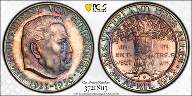 1930 Medal Schl-99 Ag Edge PREUSS 900 FEIN SP66