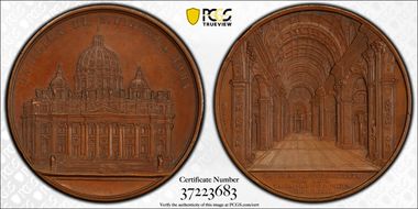 1857 Medal Ross-M201 Hoyd-152 Bronzed AE Basilica of St. Peters SP63