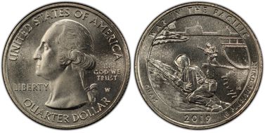2019-W 25C War in the Pacific NP PCGS First Discovery 1 of 3 MS67