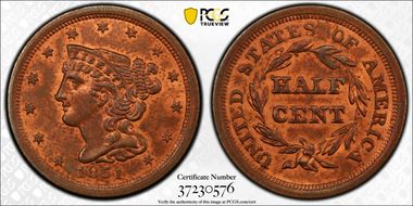 1851 1/2C Cohen 1 MS64RB