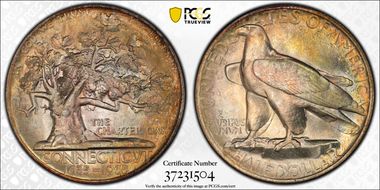 1935 50C Connecticut MS67+