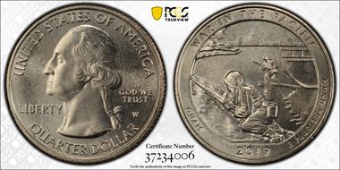 2019-W 25C War in the Pacific NP PCGS First Discovery 1 of 3 MS64