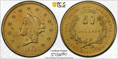 1855 $50 Wass, Molitor & Co. N1