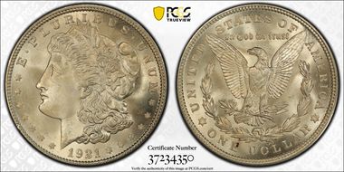 1921 $1 VAM 40A Denticle Clash MS65