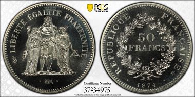 1974 50 Fr Gad-882 F-427 MS67
