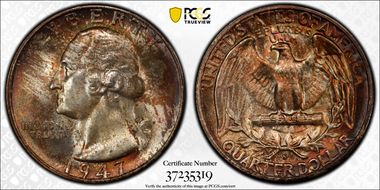 1947-S 25C MS67+