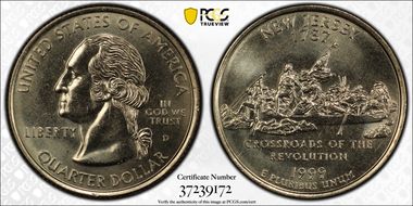 1999-D 25C New Jersey MS65