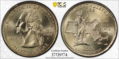2000-P 25C Massachusetts MS65