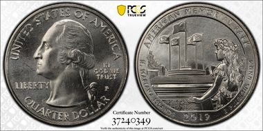 2019-P 25C American Memorial NP MS66