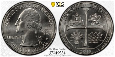 2019-P 25C San Antonio Missions NP MS66