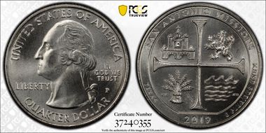 2019-P 25C San Antonio Missions NP MS65