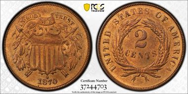 1870 2C MS66RD