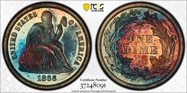 1866 10C PR64
