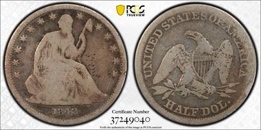 1842 50C WB-4 DDR Small Date, Rev of 1842 G4
