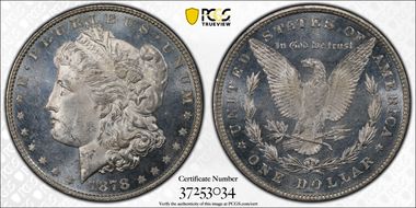 1878 8TF $1 VAM 23, Crazy Lips MS64PL