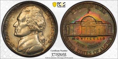 1942-P 5C Silver MS65