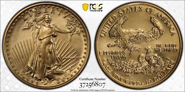 1986 $10 Gold Eagle MS70