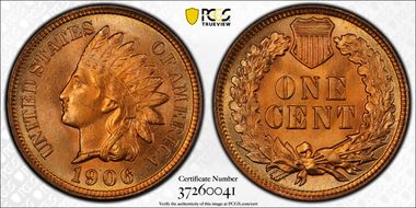 1906 1C MS65RD