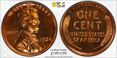 1936 1C Brilliant PR65RD