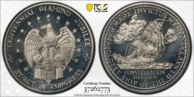 1972-P Medal D1972-2c Silver U.S.S. Constellation Sm MS66