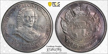 1961 SC$1 HK-587, D1961-4a Silver Mobile 250th Anniversary MS64