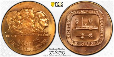 1969-P Medal D1969-3c Bronze Memphis Sesqui MS66RD