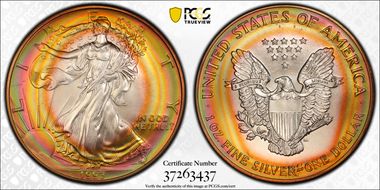 1993 $1 Silver Eagle MS67