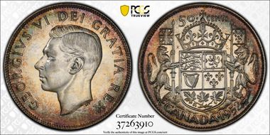 1952 50C Narrow Date MS64