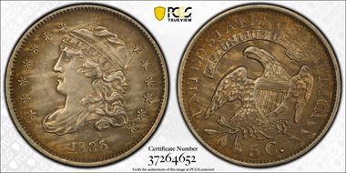 1835 H10C Small Date, Large 5C N1