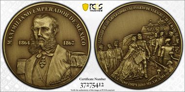 2017-LR Fidias Arte Medal Arrival of the Emperors May 28,1864 Ant. Finish Brass SP68