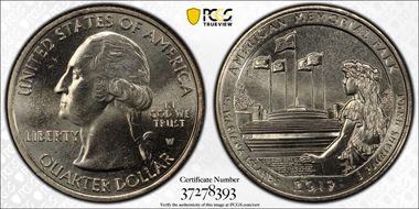 2019-W 25C American Memorial NP MS65