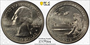 2019-W 25C American Memorial NP MS66