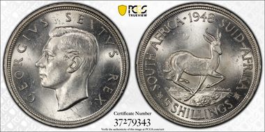 1948 5 Shil KM-40.1  Ag MS63