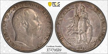 1908 Florin S-3981 AU50