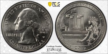2019-W 25C American Memorial NP Early Find MS65