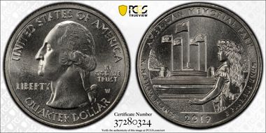 2019-W 25C American Memorial NP Early Find MS66