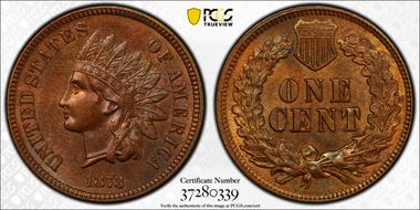 1873 1C Closed 3 MS63BN