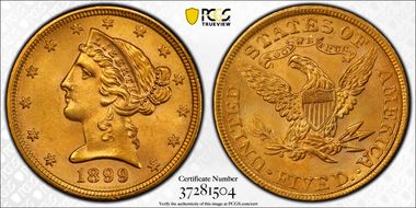 1899 $5 MS64