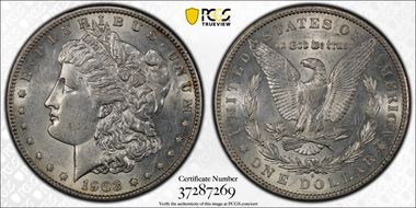 1903-S $1 VAM 2, Micro S AU58