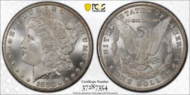 1880-CC $1 VAM 5 8/7 High 7 MS67+