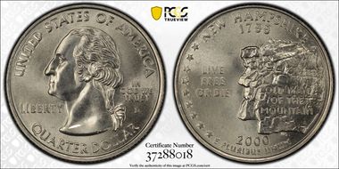 2000-D 25C New Hampshire MS68