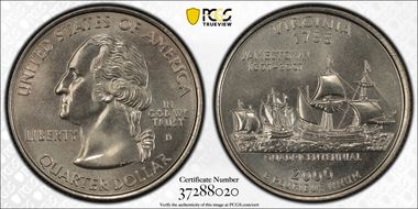 2000-D 25C Virginia MS68
