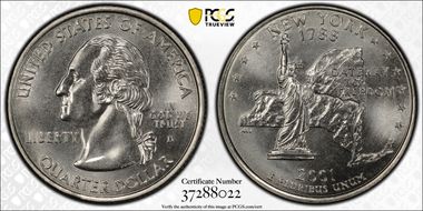 2001-D 25C New York MS68