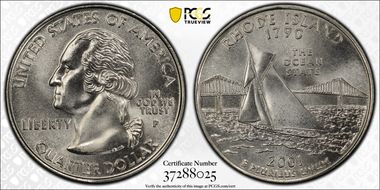 2001-P 25C Rhode Island MS69