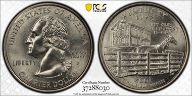 2001-D 25C Kentucky MS68