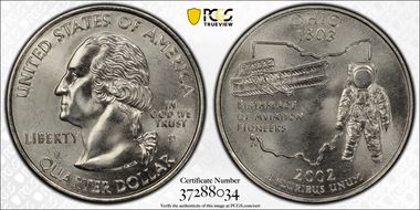 2002-D 25C Ohio MS68