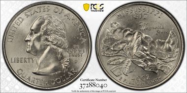 2002-D 25C Mississippi MS68