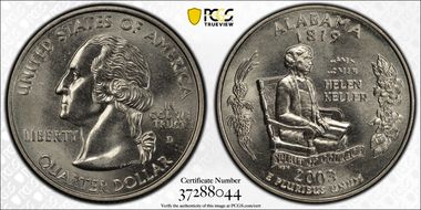 2003-D 25C Alabama MS68