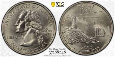 2003-D 25C Maine MS68