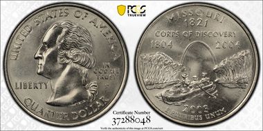 2003-D 25C Missouri MS68